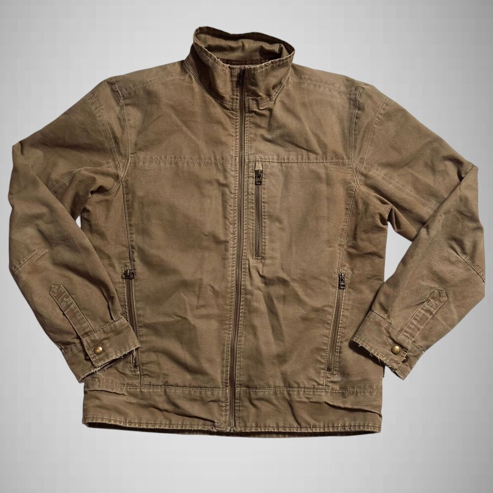 Kuhl Burr Jacket Men's M Brown Vintage Patina Dye Canvas Workwear Outdoor